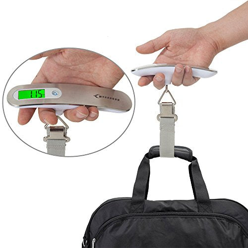 Handheld Portable Digital Luggage Scale With Grip - Travel Portable  Electronic Weighing Suitcase And Bag - 110lb/50kg - Black