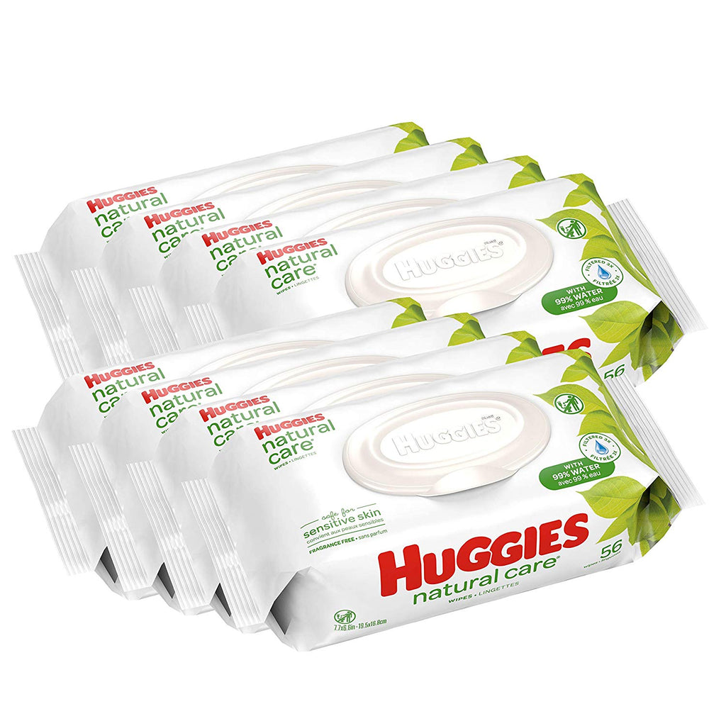 Huggies Pure Extra Care Baby Wipes, 8 x 56 Wipes
